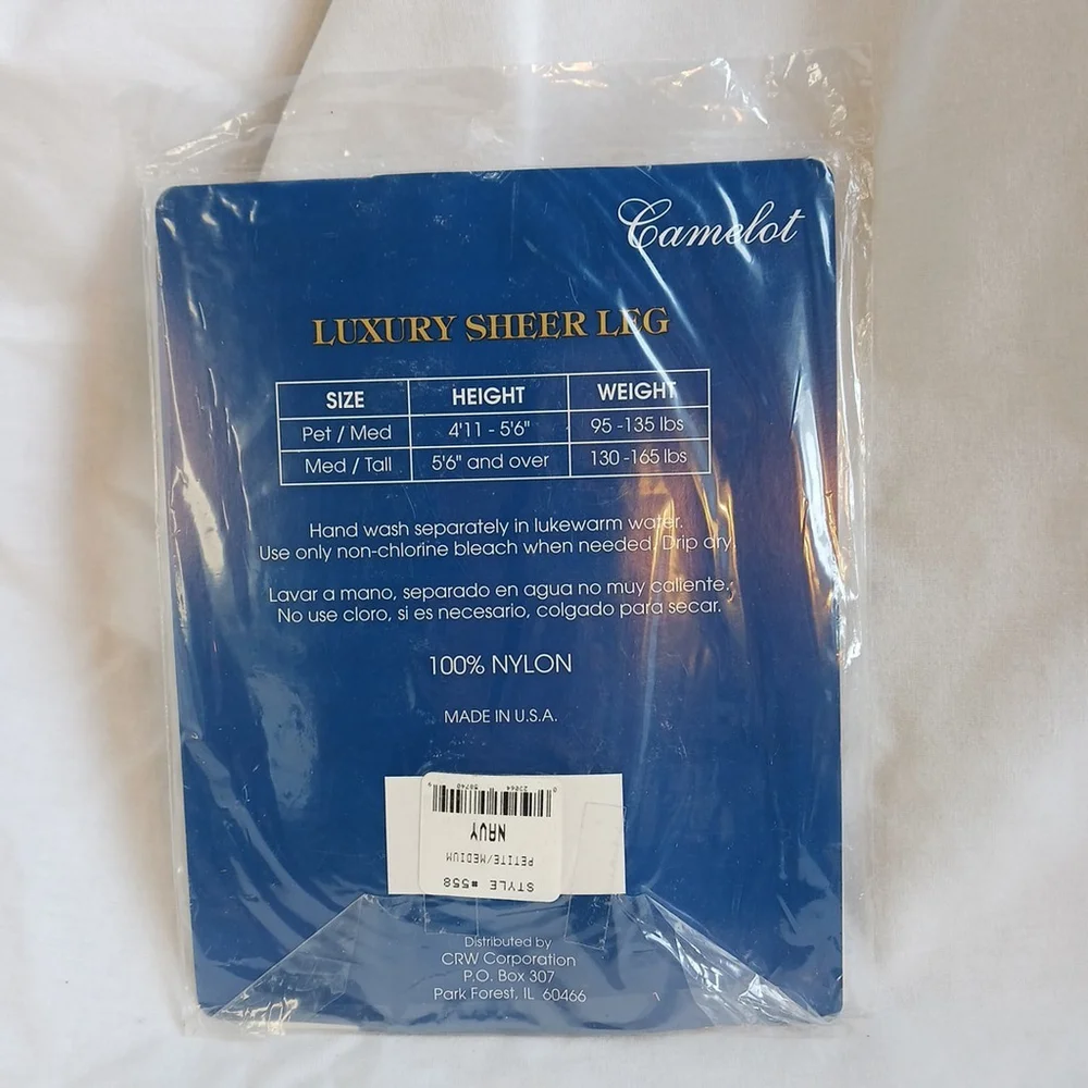 Vintage Camelot Navy Sheer Leg Pantyhose Petite Medium